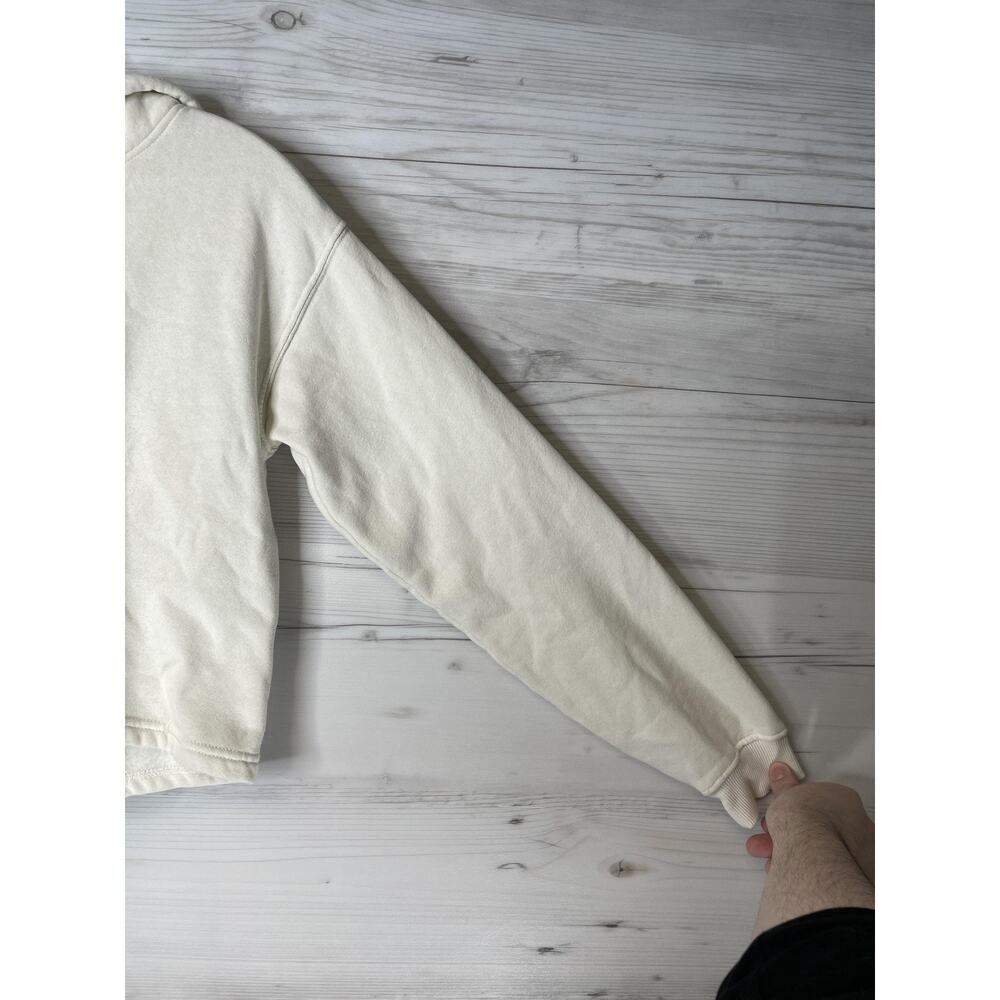 The North Face‎ Hoodie Sweatshirt Womens XS White Cropped Fleece Logo Pullover - Picture 3 of 8